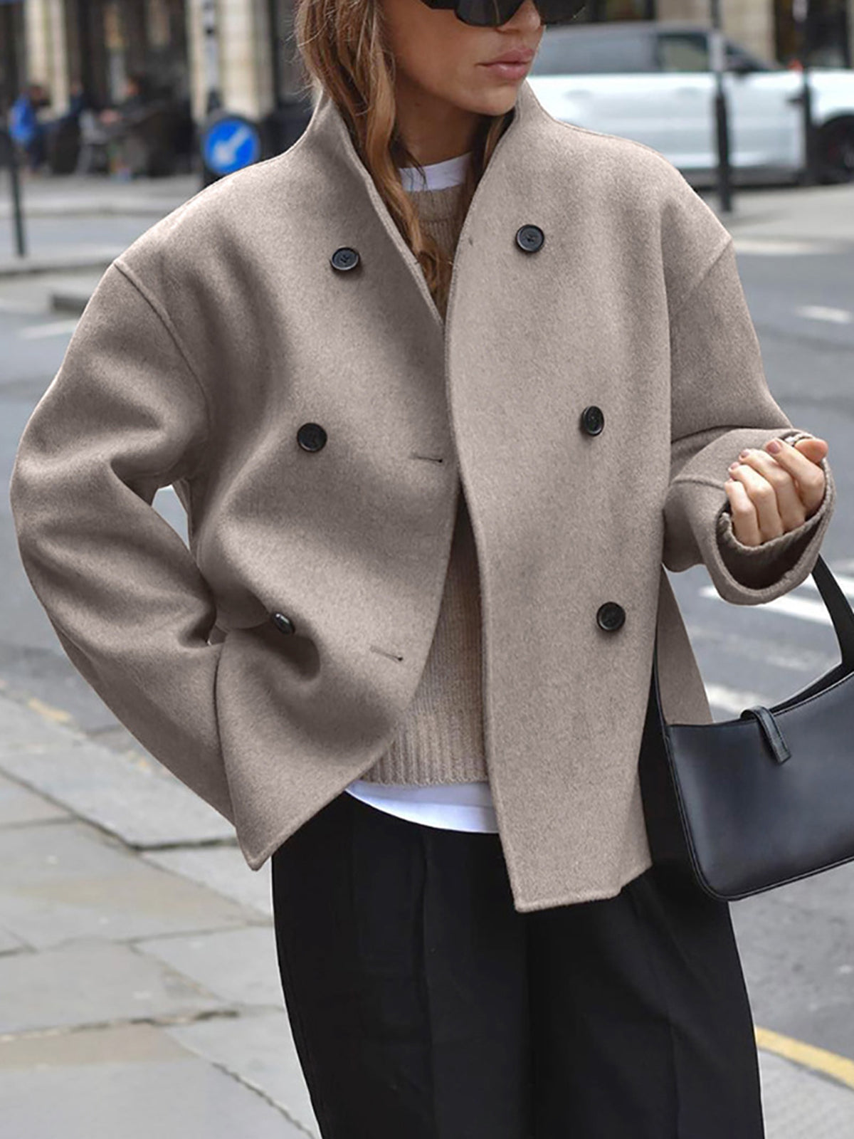 Giacca oversize con bottoni e maniche lunghe I Ideale per primavera e autunno