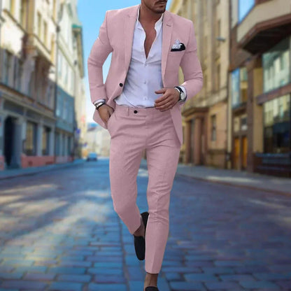 Completo da Uomo Due Pezzi con Blazer Slim Fit per Matrimonio o Cerimonia