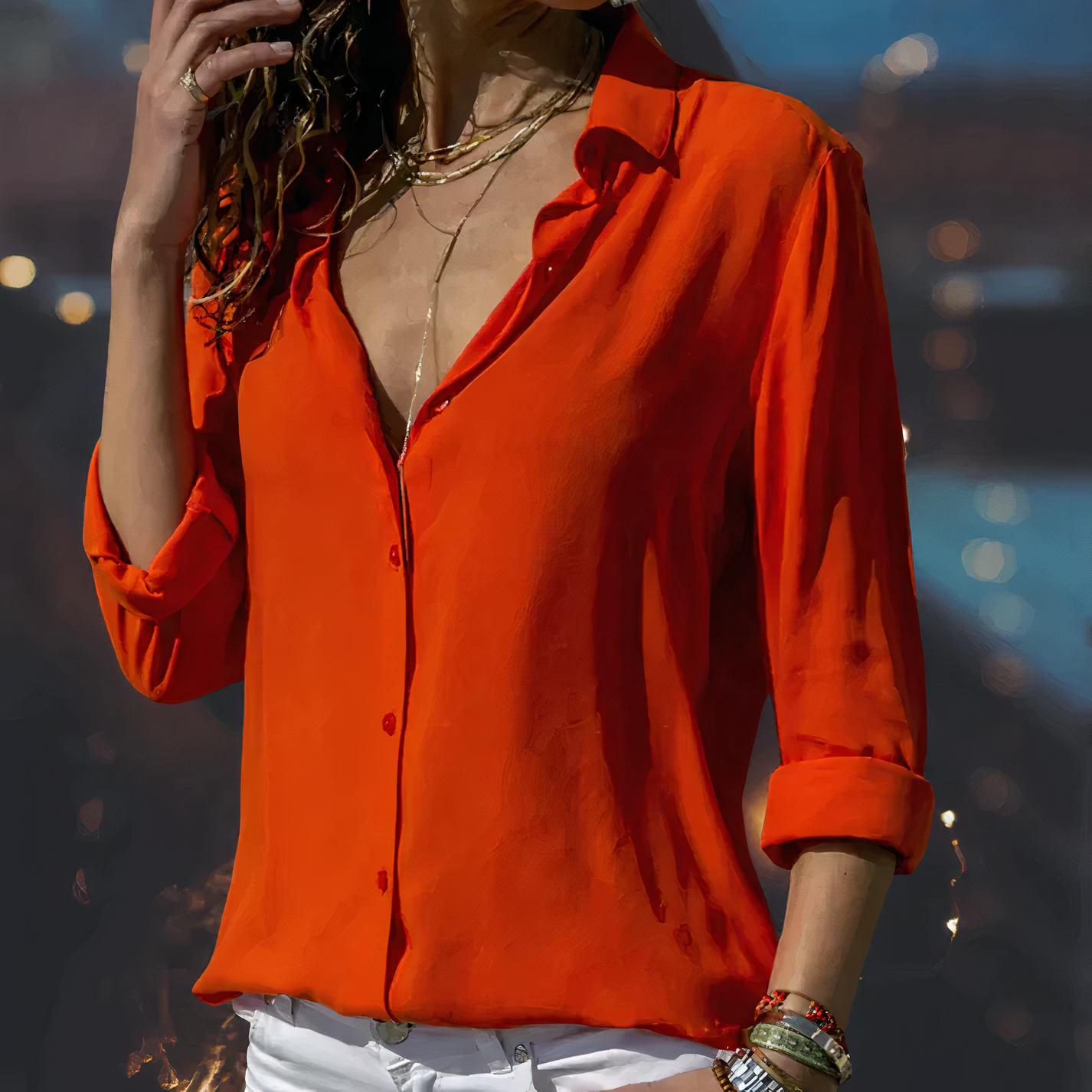 Blusa a maniche lunghe con design raffinato I Ideale per primavera e autunno
