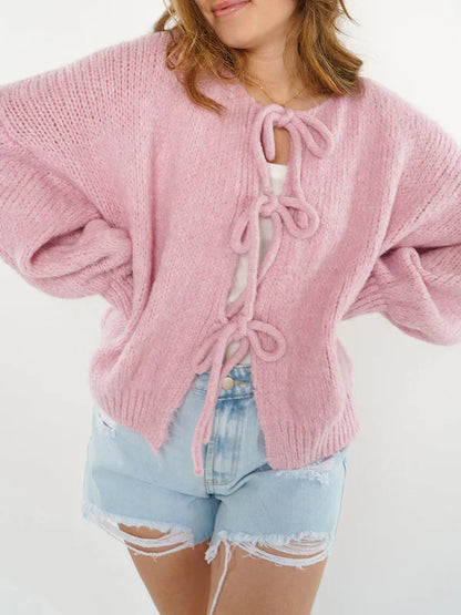 Cardigan Invernale da Donna in Maglia con Cintura in Vita