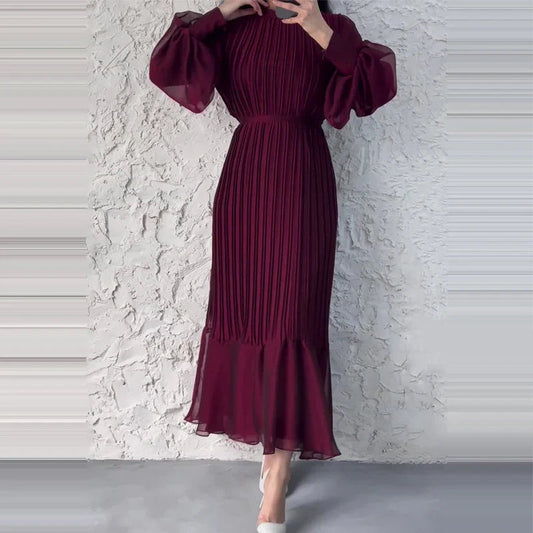 Vestito Plissettato Elegante e Tiempo con Silhouette Classica Ideale per Eventi Speciali