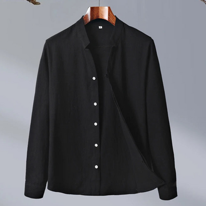 Camicia Estiva da Uomo Colletto alla Coreana Vestibilità Sartoriale