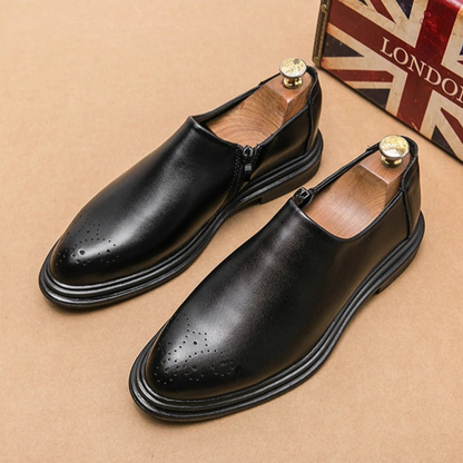 Mocassini da Uomo Dettaglio Brogue Zip Laterale Soletta Imbottita