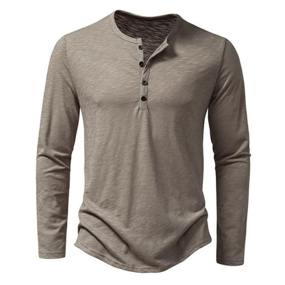 Maglia Henley da Uomo Slim Fit a Manica Lunga