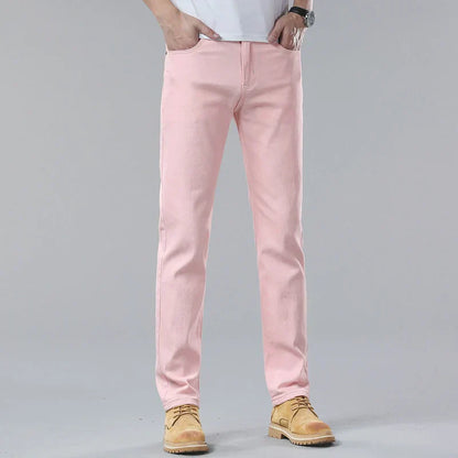 Jeans Uomo Cotone Colorato Straight-Leg Fit