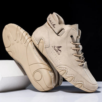 Scarpe da Uomo High Top con Suola Ondulata e Dettagli Cuciti