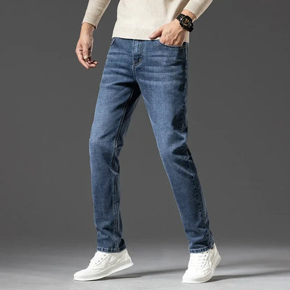 Jeans Slim Straight da Uomo Leggermente Elasticizzati