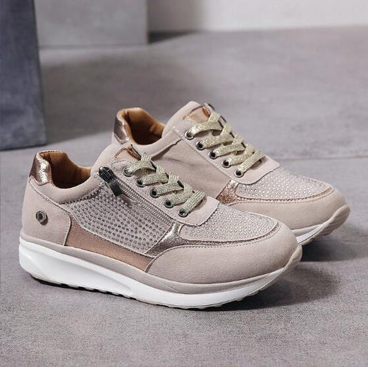 Scarpe da Passeggio da Donna con Design Ergonomico e Chiusura Laterale con Zip