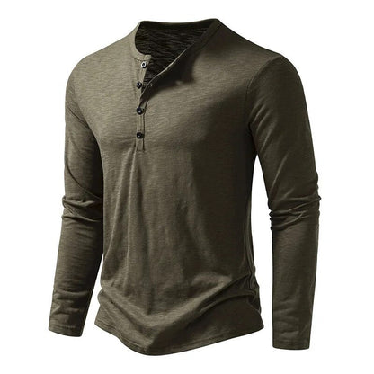 Maglia Henley da Uomo Slim Fit a Manica Lunga