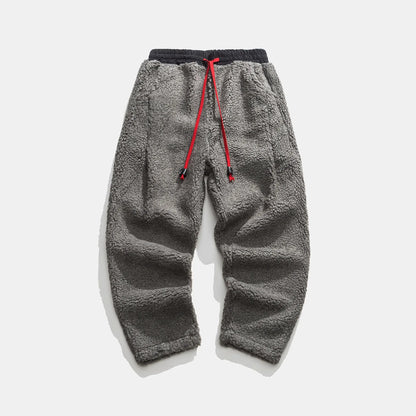 Pantaloni da Tuta da Uomo con Vestibilità Comoda, Coulisse in Vita e Fodera in Pile Spesso