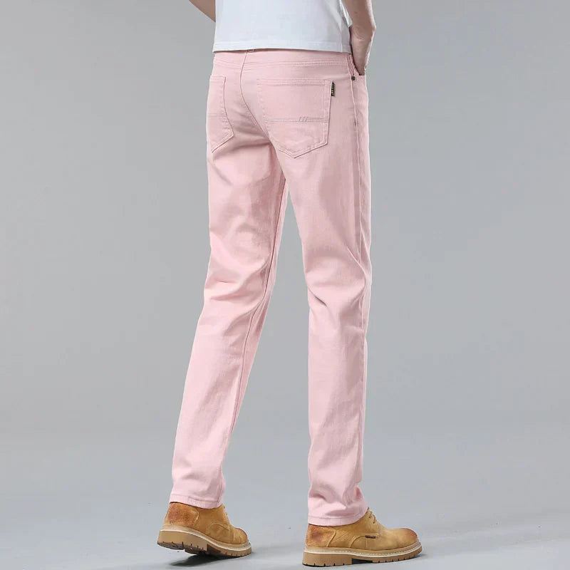Jeans Uomo Cotone Colorato Straight-Leg Fit