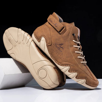 Scarpe da Uomo High Top con Suola Ondulata e Dettagli Cuciti