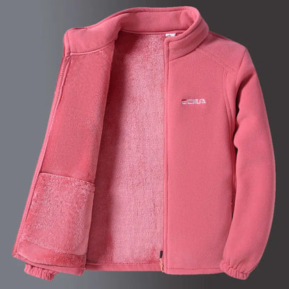 Chaqueta térmica de invierno para mujer con cremallera integral y caparazón cortaviento
