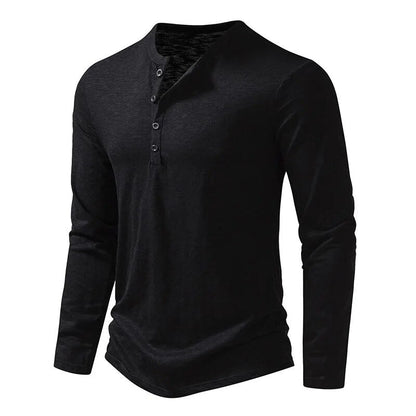 Maglia Henley da Uomo Slim Fit a Manica Lunga
