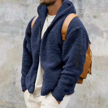 Giacca Invernale da Uomo in Pile con Cappuccio