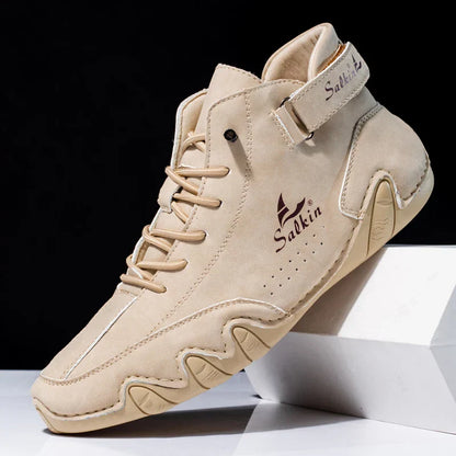 Scarpe da Uomo High Top con Suola Ondulata e Dettagli Cuciti