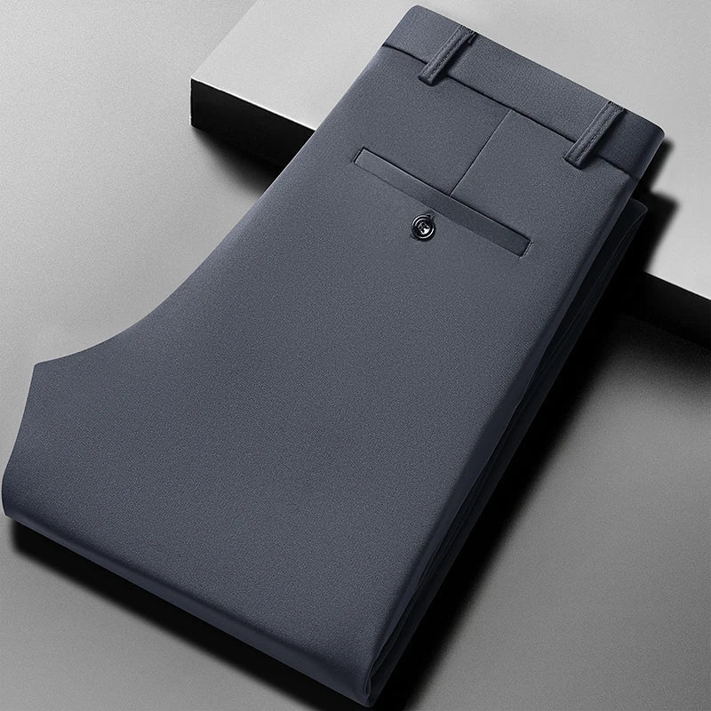 Pantaloni Stretch da Uomo con Vita Elasticizzata e Vestibilità Sartoriale