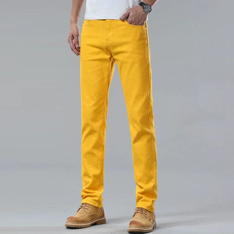 Jeans Uomo Cotone Colorato Straight-Leg Fit