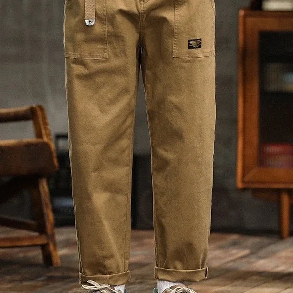 Pantaloni Cargo da Uomo in Canvas Misto Cotone con Tasche Utility
