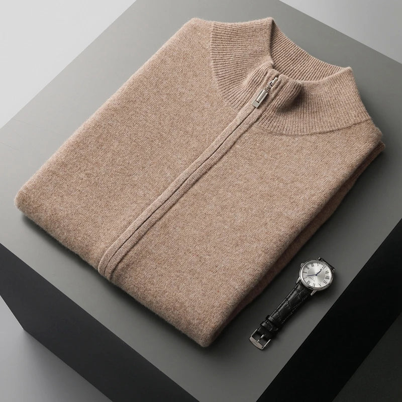 Gilet da Uomo in Cashmere con Zip Integrale e Tasche Laterali