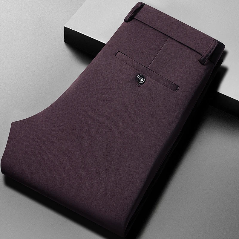 Pantaloni Stretch da Uomo con Vita Elasticizzata e Vestibilità Sartoriale