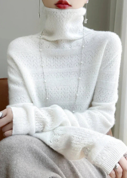 Maglione Dolcevita da Donna con Motivo Sottile