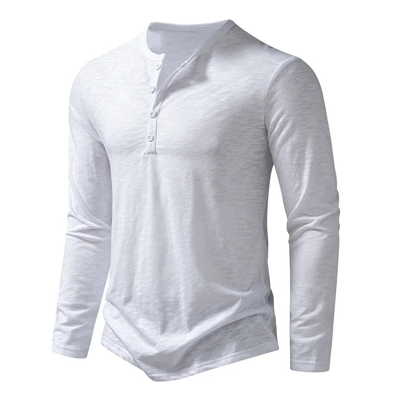 Maglia Henley da Uomo Slim Fit a Manica Lunga
