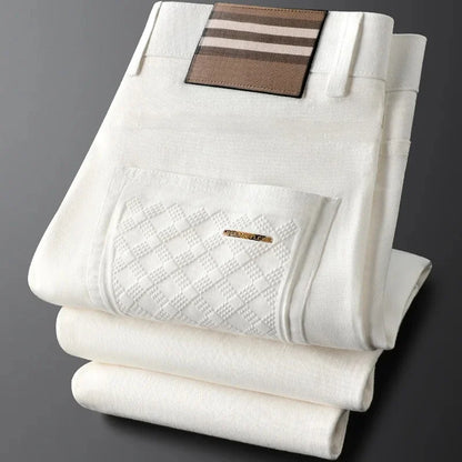 Pantaloni da Uomo in Cotone con Vita Testurizzata e Tasca a Motivo Diamante