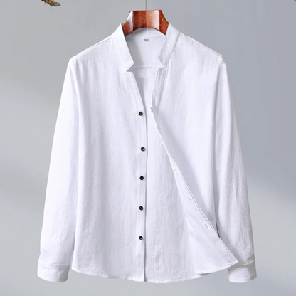 Camicia Estiva da Uomo Colletto alla Coreana Vestibilità Sartoriale