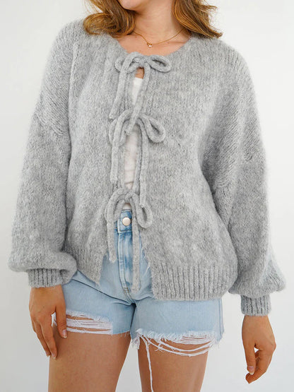Cardigan Invernale da Donna in Maglia con Cintura in Vita