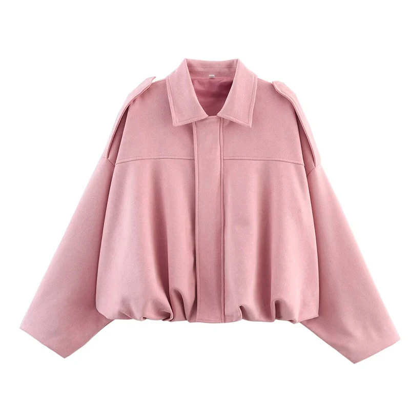 Giacca Oversize da Donna con Effetto Suede