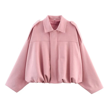 Giacca Oversize da Donna con Effetto Suede