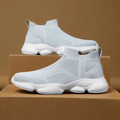 Sneakers da Uomo Stile Calza Tomaia in Maglia Suola Antiscivolo