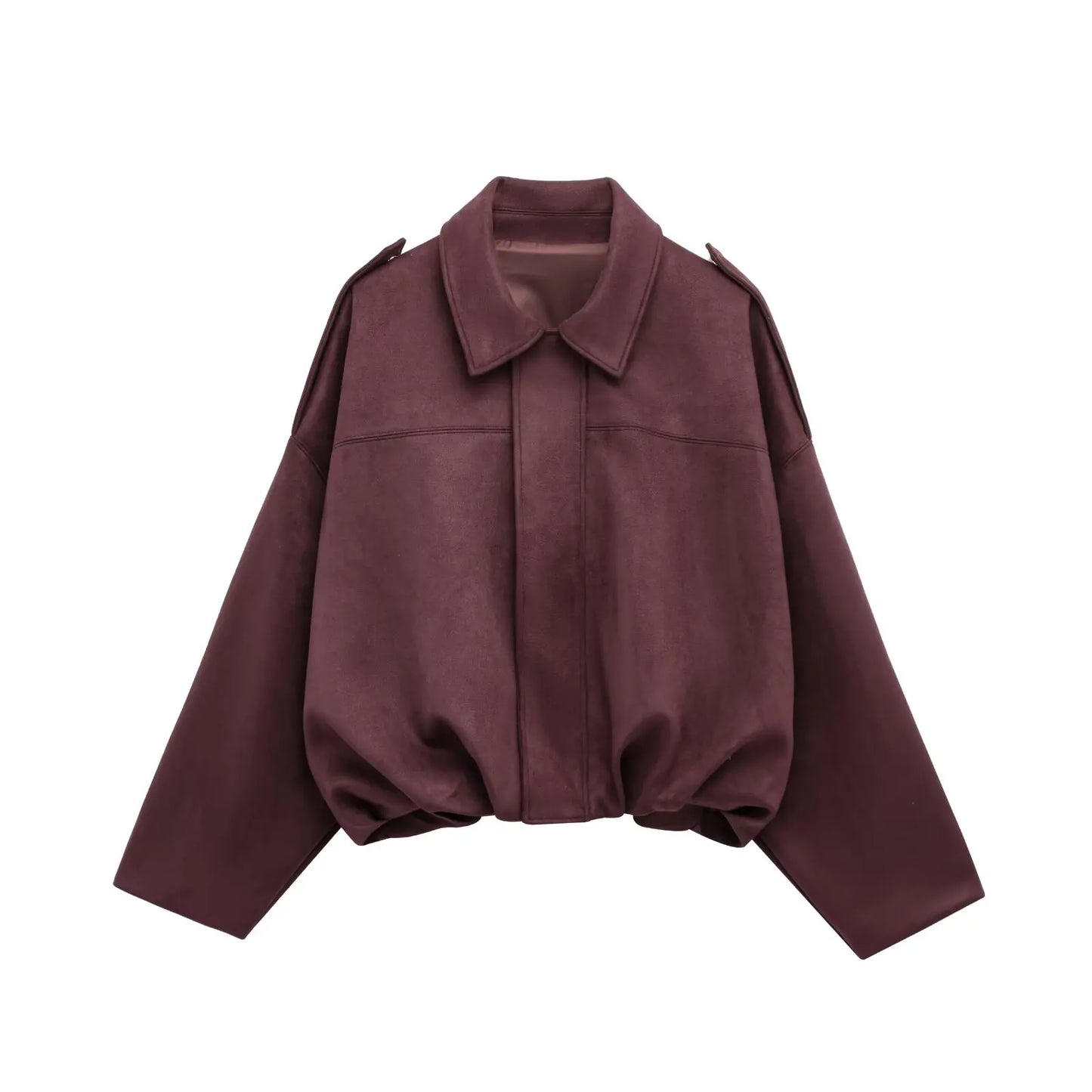 Giacca Oversize da Donna con Effetto Suede