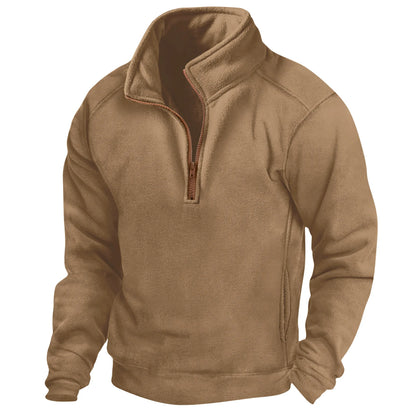 Felpa Tattica Fleece da Uomo con Collo Alto, Mezza Cerniera e Tasche Laterali, Maniche Lunghe, Ideale per Sport e Allenamenti