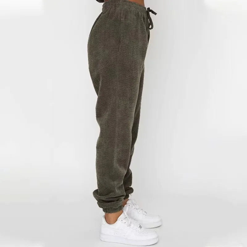 Completo Donna in Velluto a Coste con Felpa e Joggers Cuffed