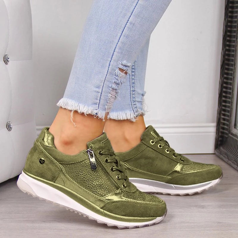 Scarpe da Passeggio da Donna con Design Ergonomico e Chiusura Laterale con Zip