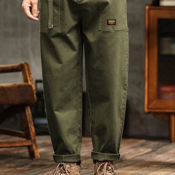 Pantaloni Cargo da Uomo in Canvas Misto Cotone con Tasche Utility