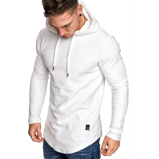 Felpa Con Cappuccio Slim Fit Uomo Knit Cappuccio Regolabile Polsini Rib