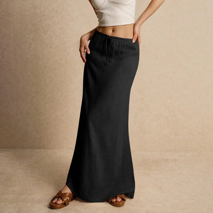 Gonna Maxi da Donna con Vita a Coulisse e Silhouette Fluttuante