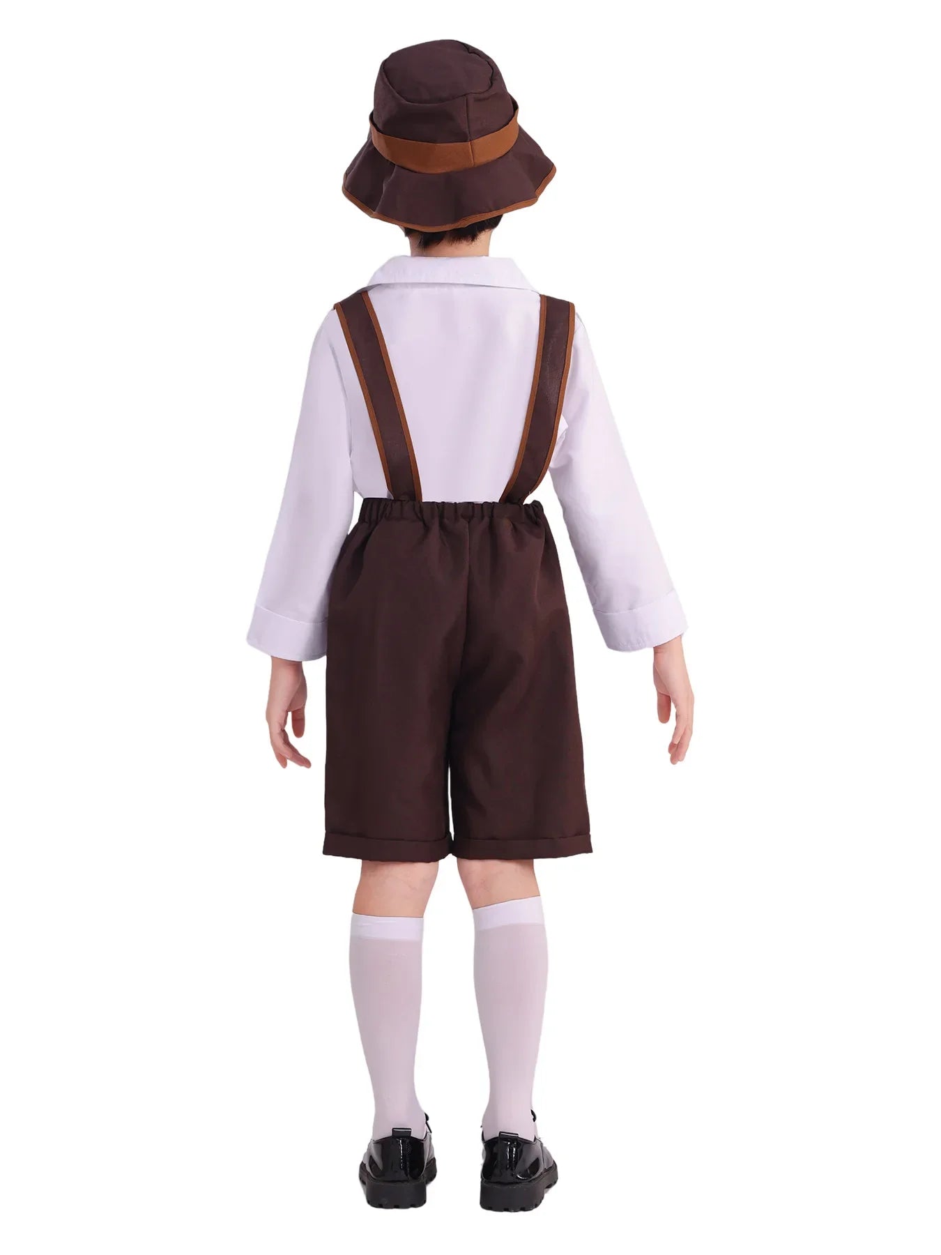 Costume Bavarese da Bambino con Lederhosen Cappello Camicia e Calze per Oktoberfest