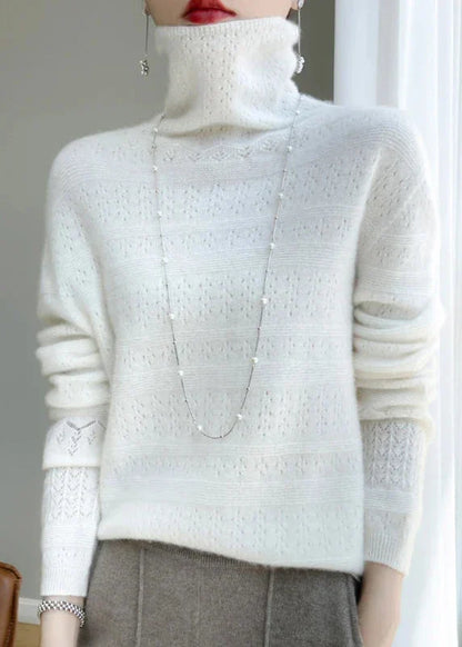 Maglione Dolcevita da Donna con Motivo Sottile