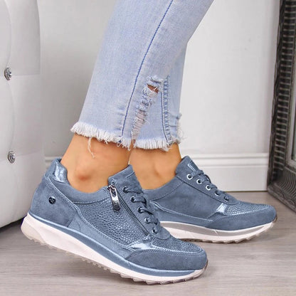 Scarpe da Passeggio da Donna con Design Ergonomico e Chiusura Laterale con Zip