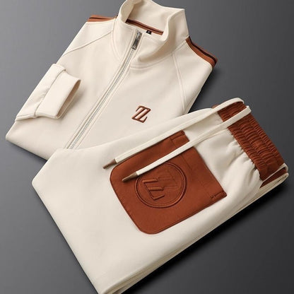 Tuta da Uomo 2 Pezzi con Giacca con Zip e Pantaloni con Coulisse
