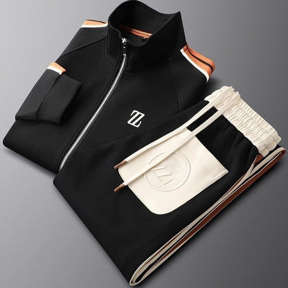 Tuta da Uomo 2 Pezzi con Giacca con Zip e Pantaloni con Coulisse
