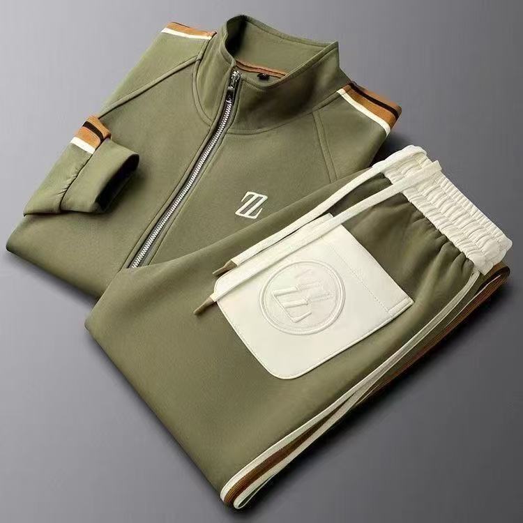 Tuta da Uomo 2 Pezzi con Giacca con Zip e Pantaloni con Coulisse