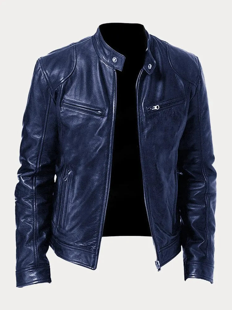 Giacca in Pelle Premium Uomo con Fodera Isolante e Polsini Regolabili I Ideale per Autunno/Inverno