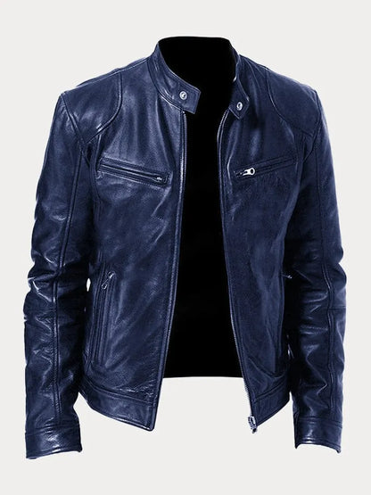 Giacca in Pelle Premium Uomo con Fodera Isolante e Polsini Regolabili I Ideale per Autunno/Inverno
