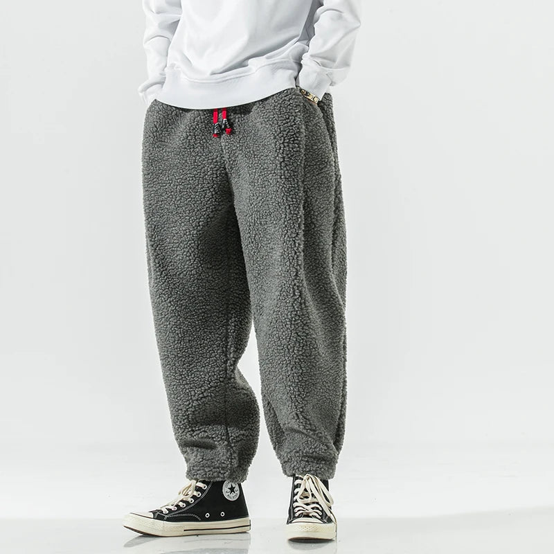 Pantaloni da Tuta da Uomo con Vestibilità Comoda, Coulisse in Vita e Fodera in Pile Spesso