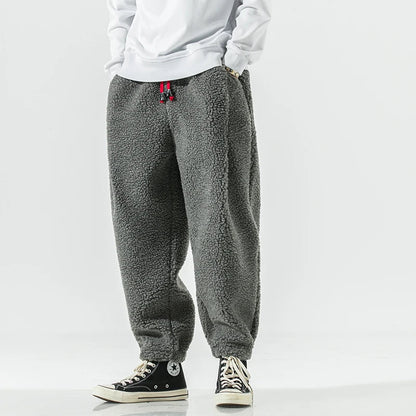 Pantaloni da Tuta da Uomo con Vestibilità Comoda, Coulisse in Vita e Fodera in Pile Spesso
